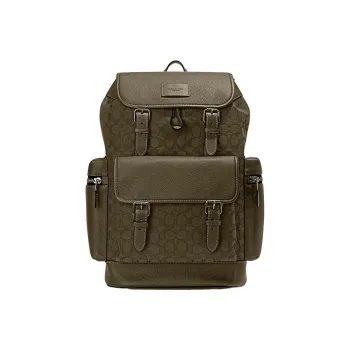 COACH Cow Leather With Textile Backpack Tubas Men's Brown