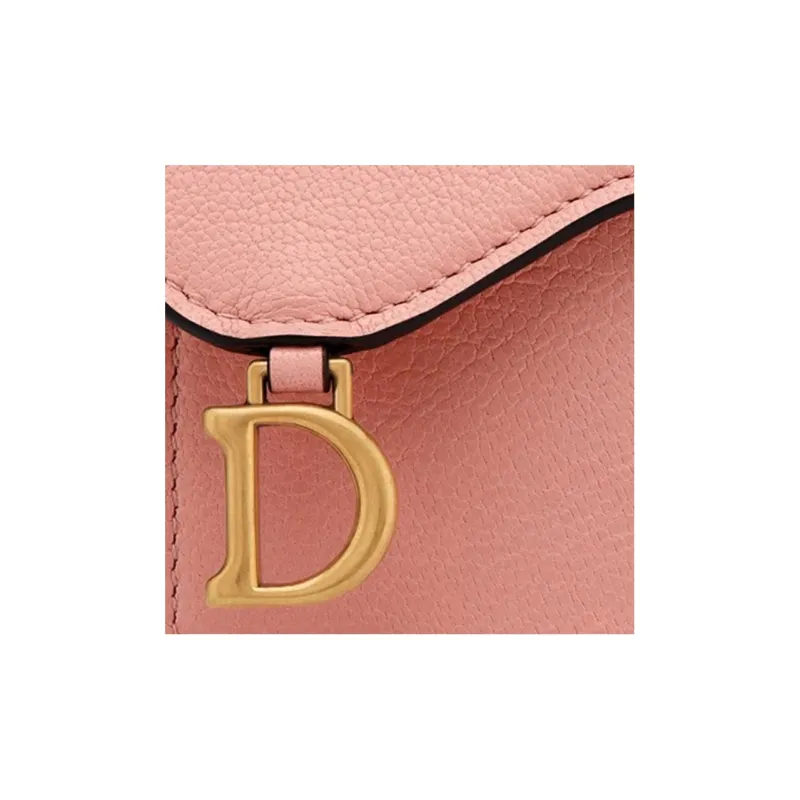 DIOR Saddle Sheepskin Card Holder Women's Angel Pink-3