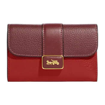COACH Grace Leather Wallet Medium Size Women's Burgundy & Red