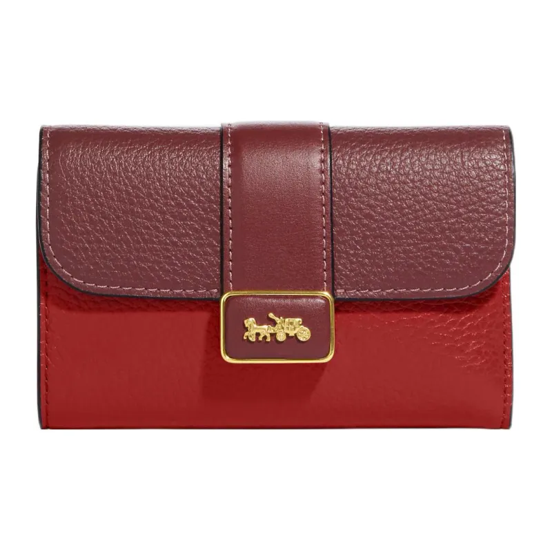 COACH Grace Leather Wallet Medium Size Women's Burgundy & Red-0