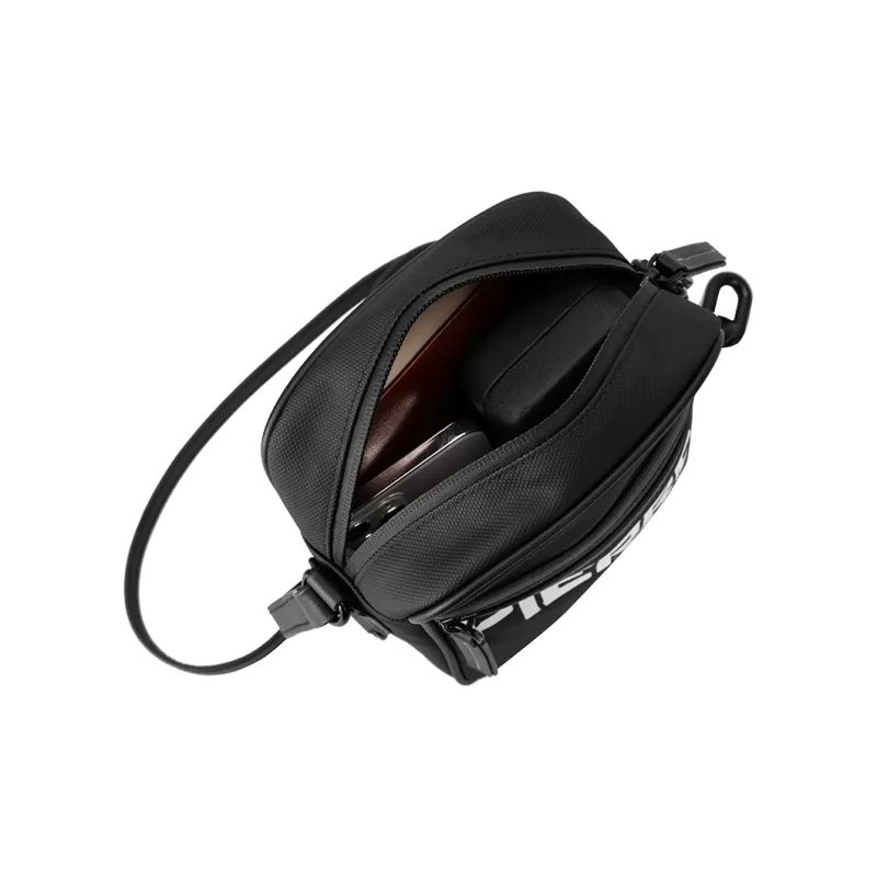 PIERRE CARDIN Fabric Small Square Bag Shoulder Bag, Crossbody Bag Trumpets Men's Black-6