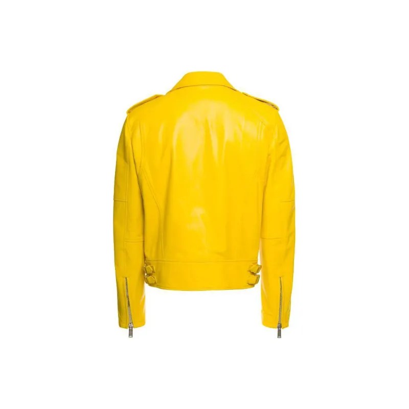DSQUARED 2 Leather Jackets Men Yellow-1