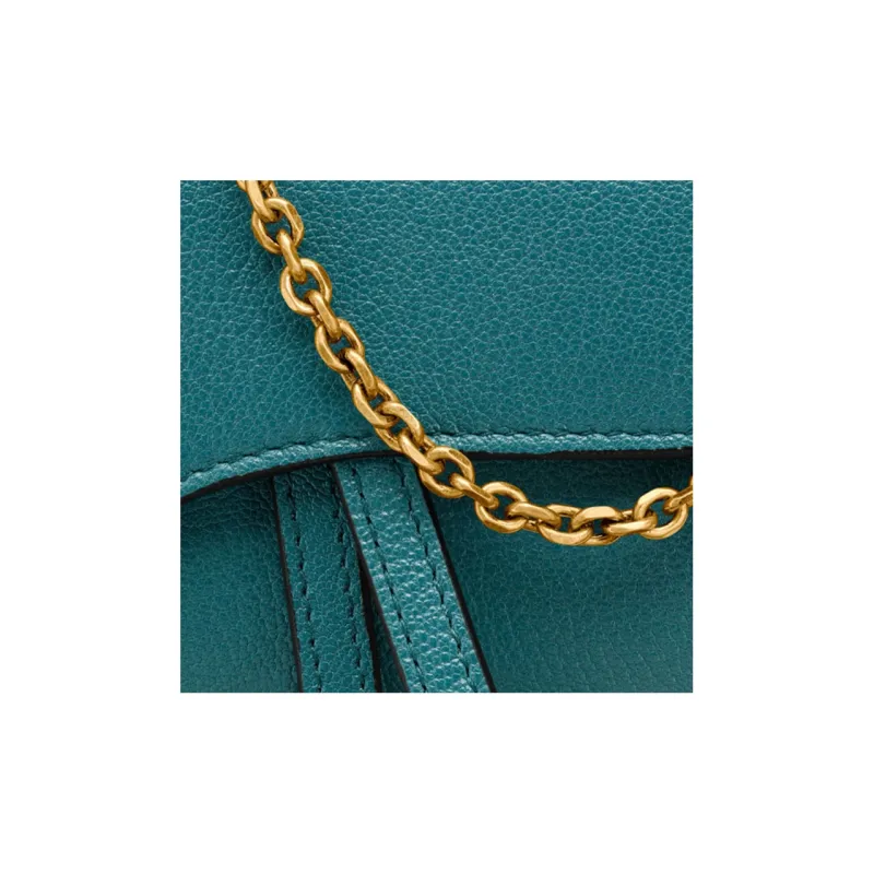 DIOR Sheepskin Handheld Crossbody Bag, Shoulder Bag Women's Deep Sea Blue-5