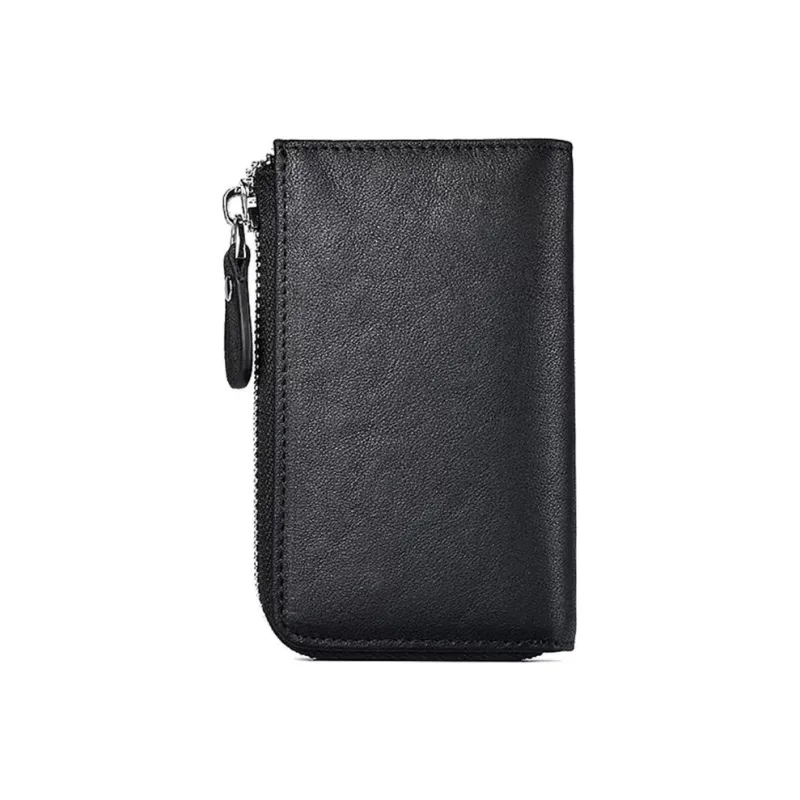 Hush Puppies Cow Leather Vegetable Tanned Card Holder Key Pouch Regular Men's Black-2