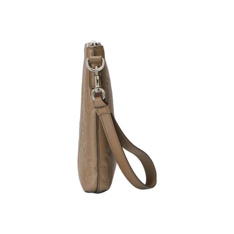 GUCCI Leather Messenger Bag, One Shoulder Crossbody Clutch Medium Size Men's Taupe-3