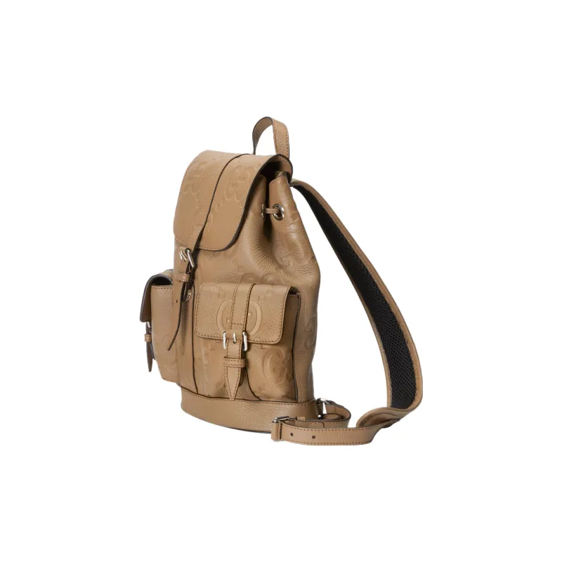 GUCCI Leather Backpack Small Size Men's Taupe-1