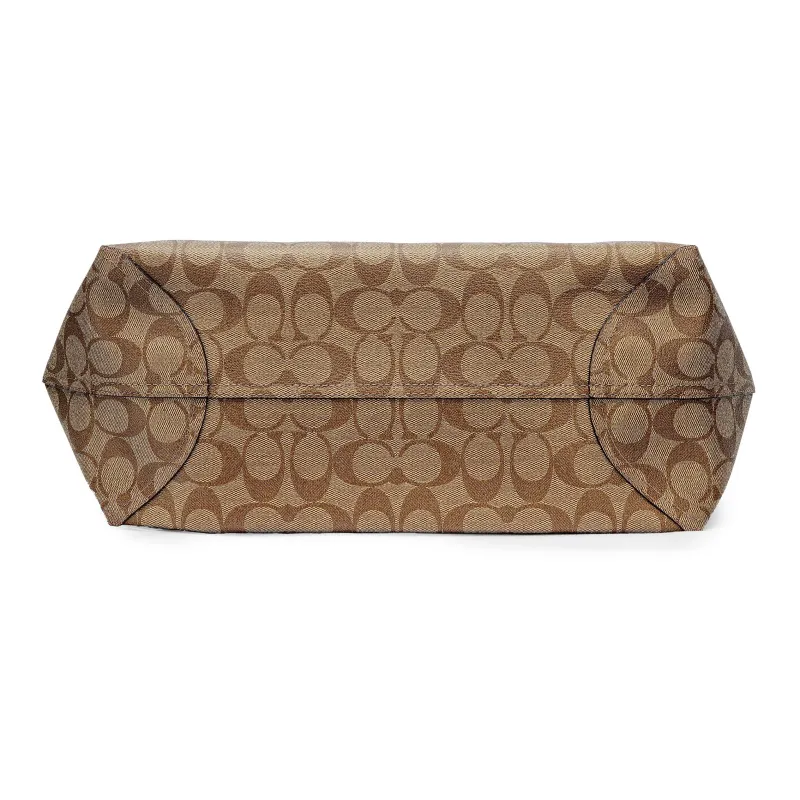 COACH City Coated Canvas With Leather Tote Bag, Shopping Bag, Handbag, Shoulder Bag Large Size Women's Brown Monogram-3