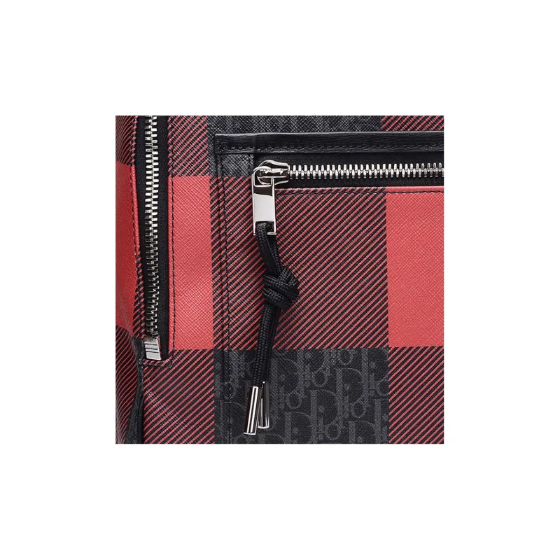 DIOR Canvas Bag, Portable Crossbody Bag, Shoulder Bag Tubas Men's Black & Red-6
