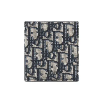 DIOR Jacquard Fabric Wallet Men's Beige/Black