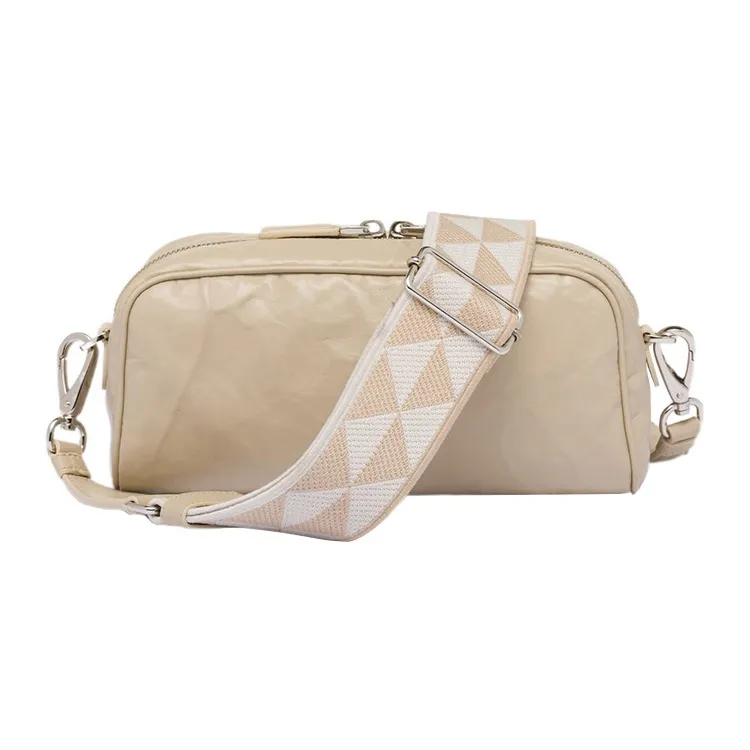 PRADA Nappa Leather Crossbody Bag Shoulder Bag Women's Beige-1