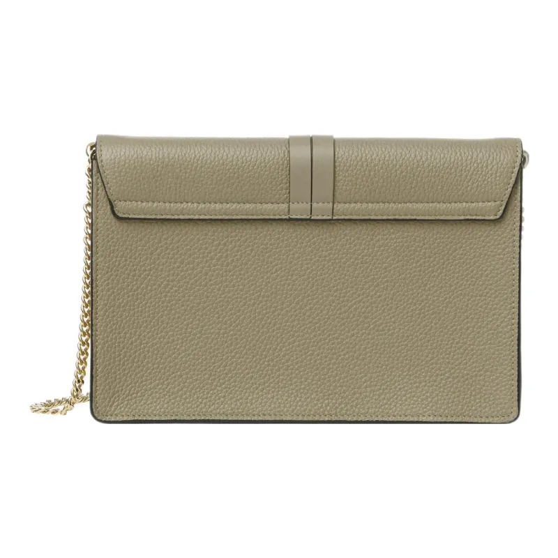 Chloe Alphabet Shiny Calfskin Clutches Shoulder Bag Crossbody Bag Mini Women's Slate Green-1