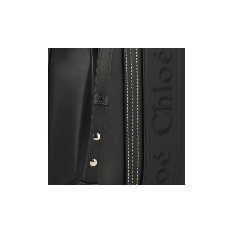 Chloe Woody Calfskin Shoulder Bag, Crossbody Bag, Handbag Trumpets Women's Black-3