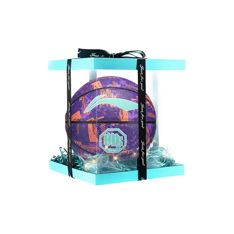 LiNing Badfive PU Basketball Purple Orange Size 7 Ball Competition Unisex-4