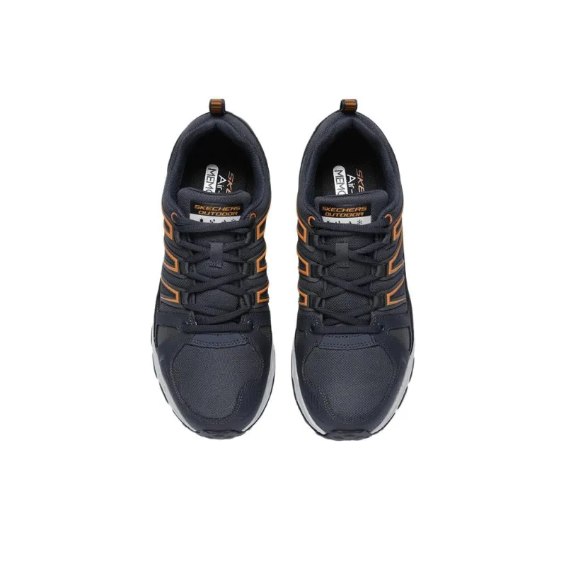 Skechers Escape Plan Anti Slip Wear Resistant Low Top Mountaineering Hiking Shoes Men's Black Orange-2
