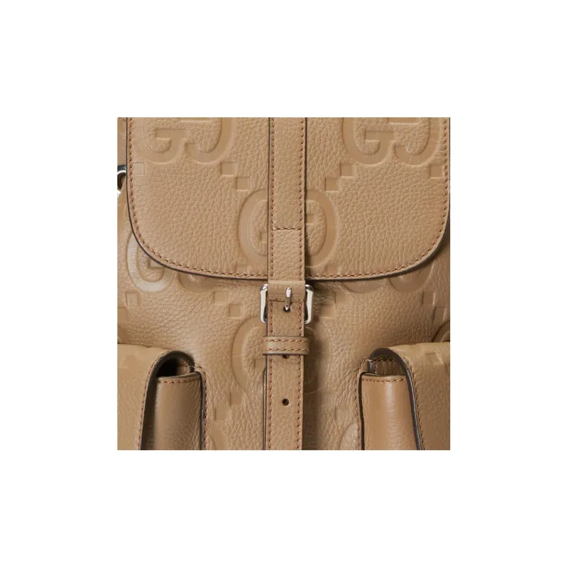 GUCCI Leather Backpack Small Size Men's Taupe-8