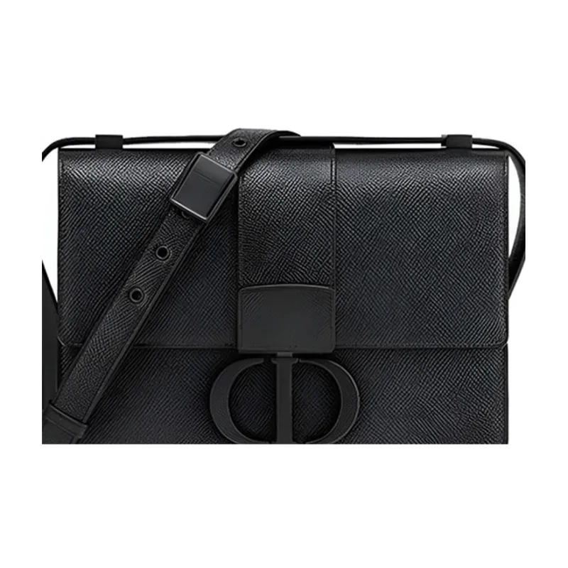 DIOR 30 Montaigne Grained Calfskin Box Bag, Shoulder Bag, Crossbody Bag Women's Black-5