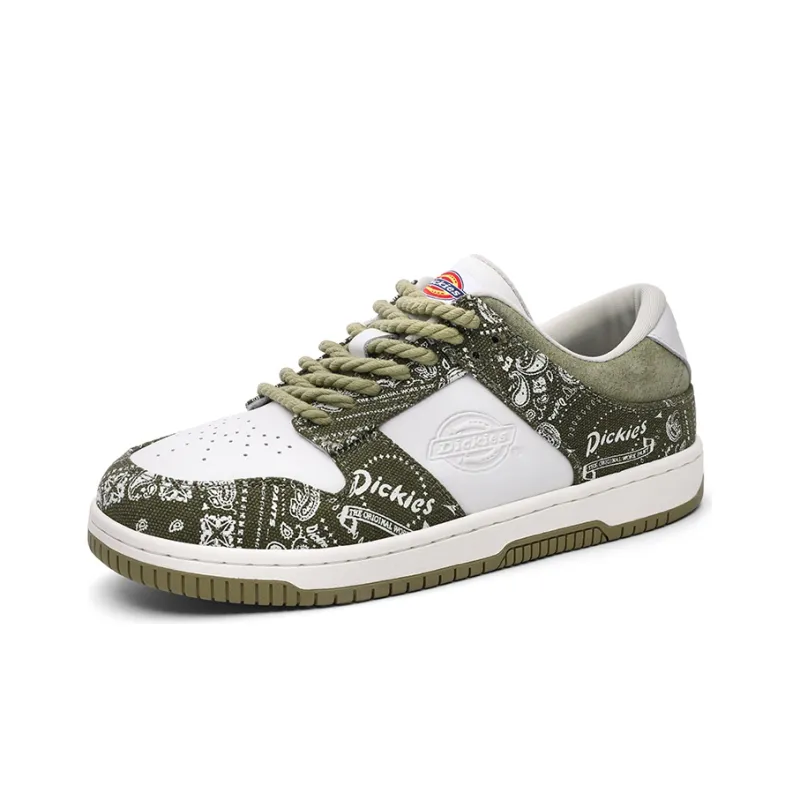 Dickies Skateboard Shoes Men's Army Green White-1