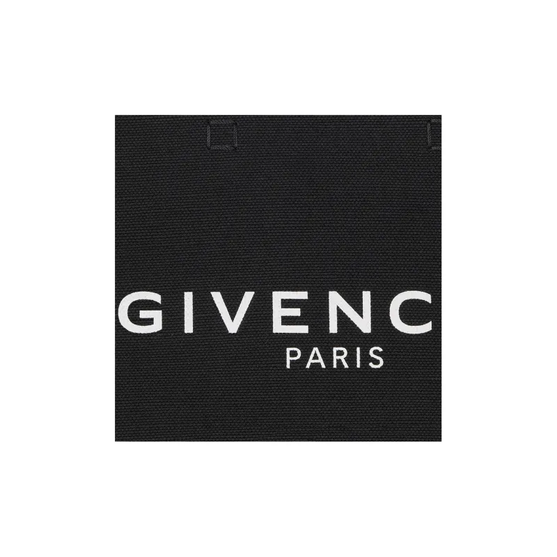 GIVENCHY Washed Cotton Canvas Tote Bag, Shopping Bag, Canvas Bag, Handbag Small Size Women's Black-3