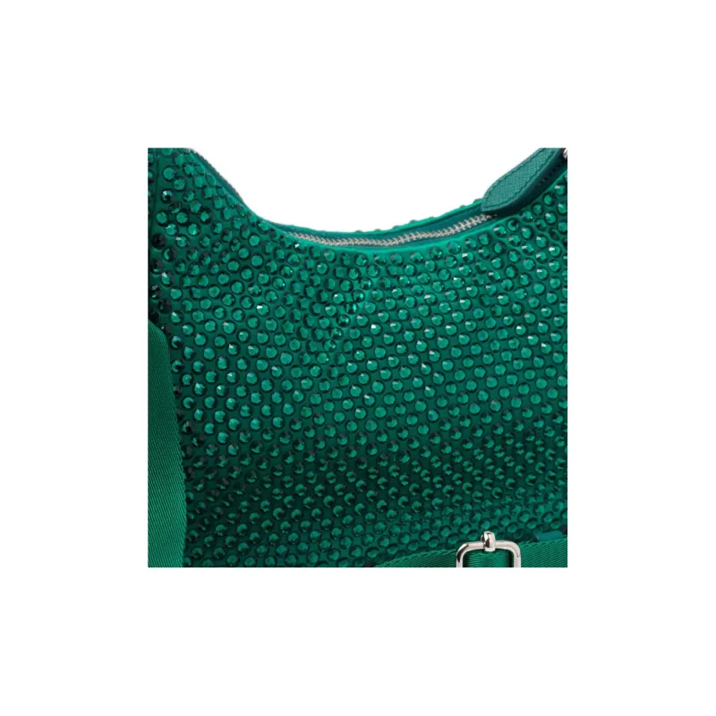 PRADA Re Edition 2005 Satin Bag With Crystals Mango-3