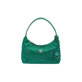 PRADA Satin Mini Bag With Crystals Mango