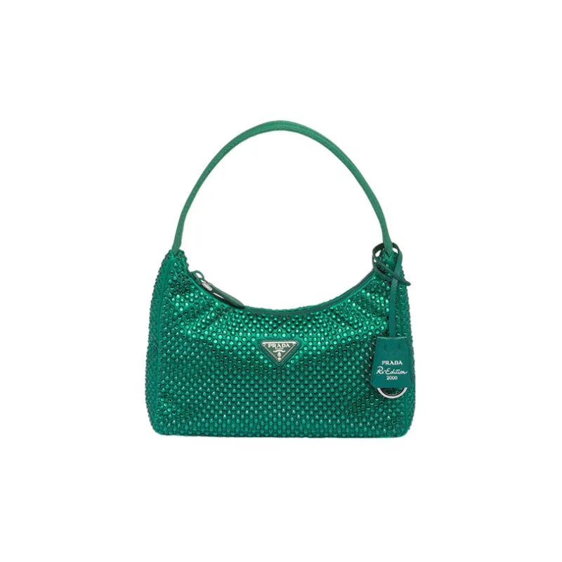 PRADA Satin Mini Bag With Crystals Mango-0