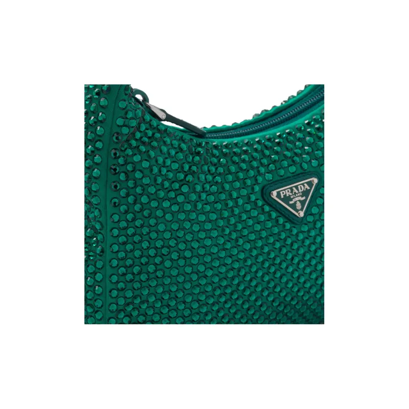 PRADA Satin Mini Bag With Crystals Mango-4