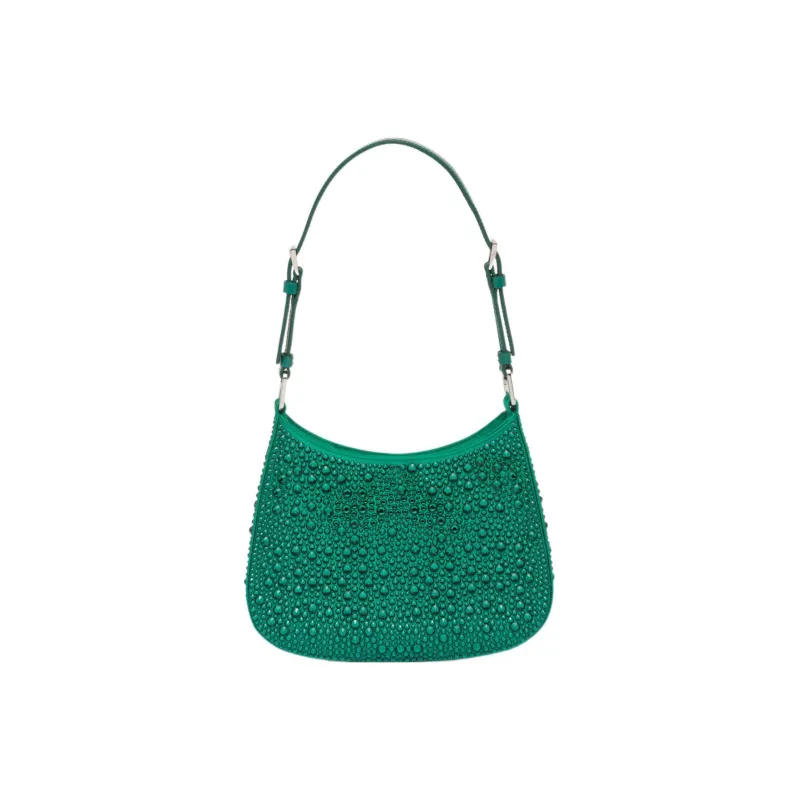 PRADA Cleo Fabric Handbag, Shoulder Bag Women's Green-2