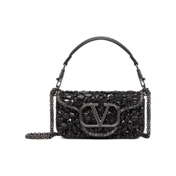 Valentino Locò Crystal Portable Crossbody Bag, Shoulder Bag Women's Black