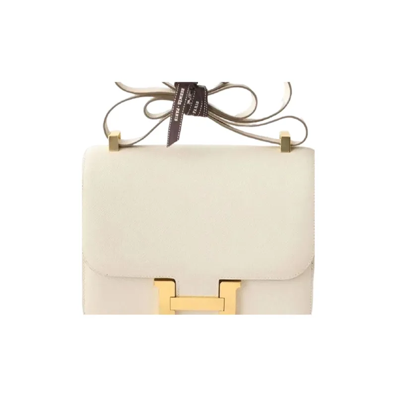 HERMES Constance Epsom Leather Shoulder Bag Crossbody Bag Regular Women's 10 Craie Milkshake White-3