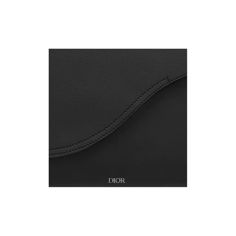 DIOR Saddle Grained Calfskin Saddle Bag Messenger Bag Crossbody Bag Shoulder Bag Men's Black-4