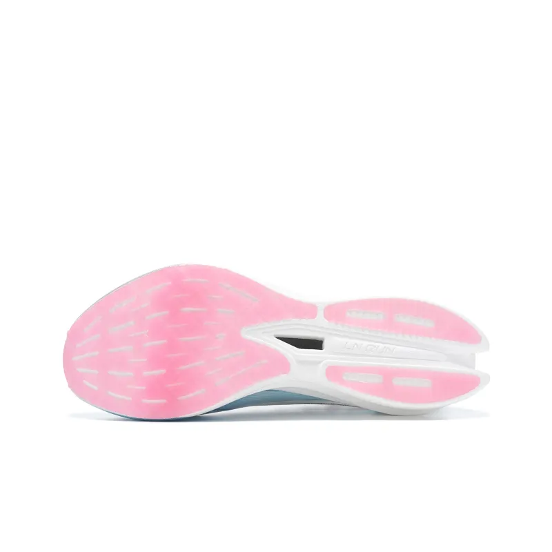 LiNing Feidian 3 Elite Cushioning Anti Slip And Wear Resistant Low Top Casual Running Shoes Unisex White Blue Pink-4
