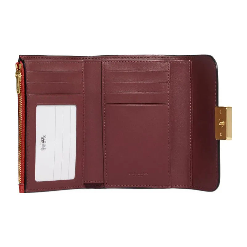 COACH Grace Leather Wallet Medium Size Women's Burgundy & Red-1