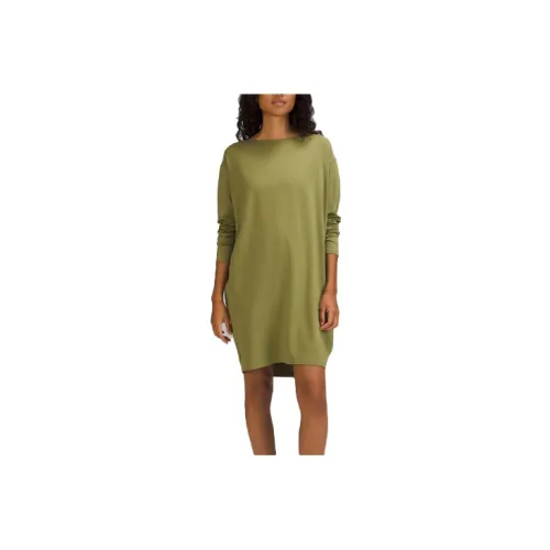 Lululemon Back In Action Long-Sleeved Dresses Women's Bronze Green