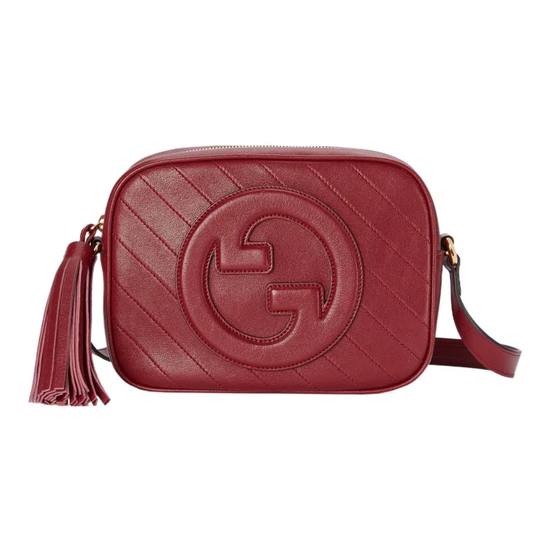 GUCCI Blondie Leather Crossbody Bag Shoulder Bag Women's Burgundy-0