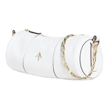 Manu Atelier Cylinder Calfskin Arrow Bag, Cylinder Bag, Chain Bag, Shoulder Bag, Crossbody Bag Women's White
