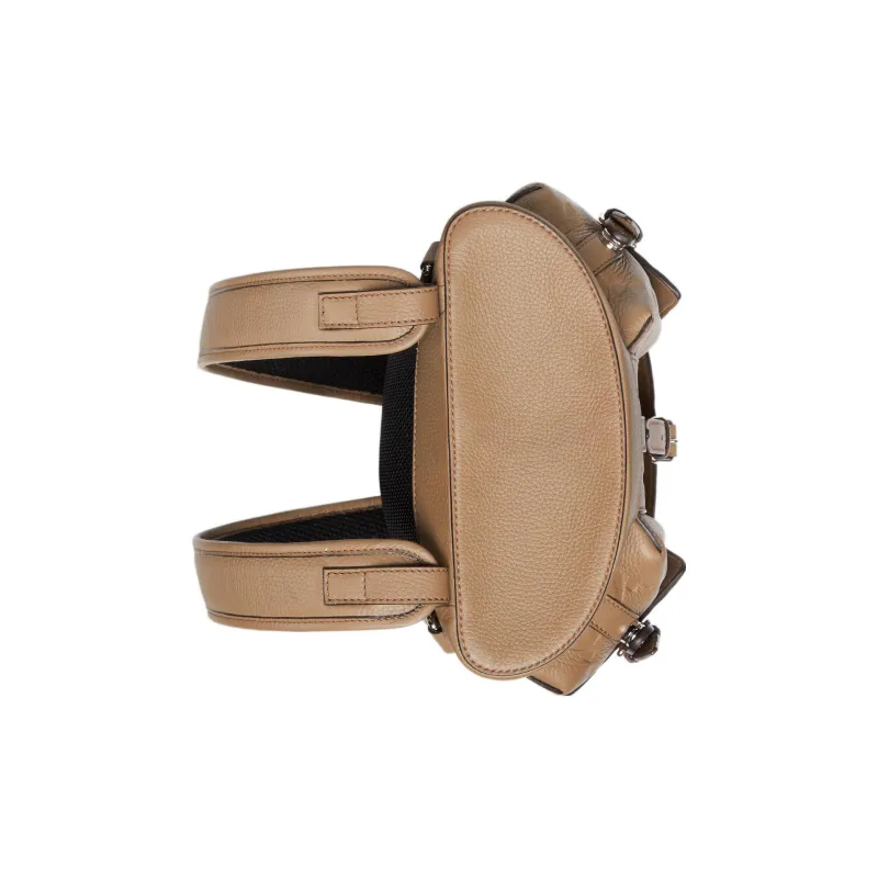 GUCCI Leather Backpack Small Size Men's Taupe-7