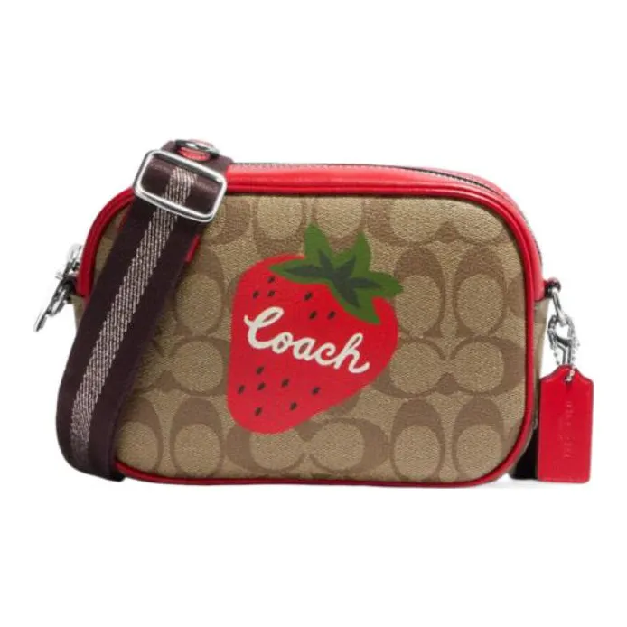 COACH PVC Camera Bags Shoulder Bags Mini Women's Red & Brown-0