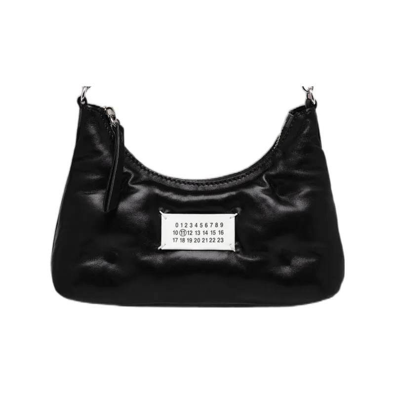 Maison Margiela Sheepskin With Calfskin Shoulder Bag, Crossbody Bag Regular Women's Black-0