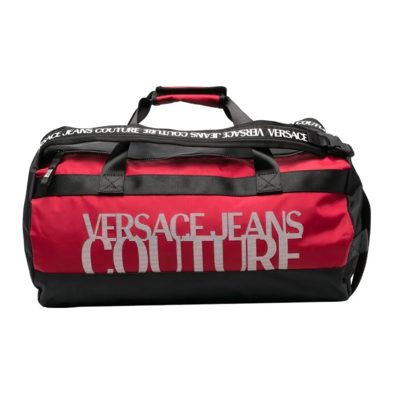 VERSACE JEANS COUTURE Fabric Handbag Shoulder Bag Crossbody Bag Travel Bag Men's Black Red Multicolor-0
