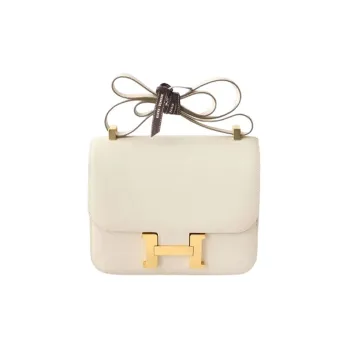 HERMES Constance Epsom Leather Shoulder Bag Crossbody Bag Regular Women's 10 Craie Milkshake White