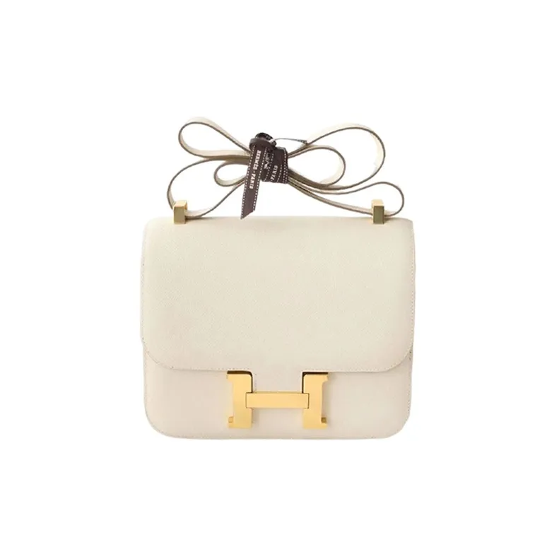 HERMES Constance Epsom Leather Shoulder Bag Crossbody Bag Regular Women's 10 Craie Milkshake White-0