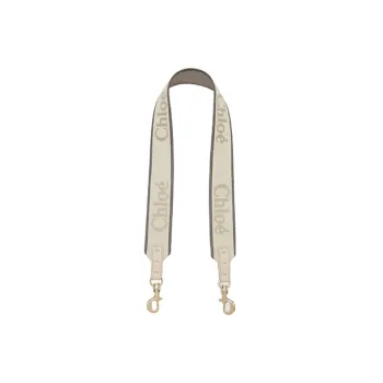Chloe Linen With Canvas Shoulder Strap Bag Strap Women's Gray