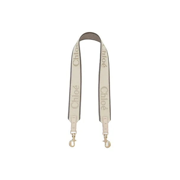 Chloe Linen With Canvas Shoulder Strap Bag Strap Women's Gray-0