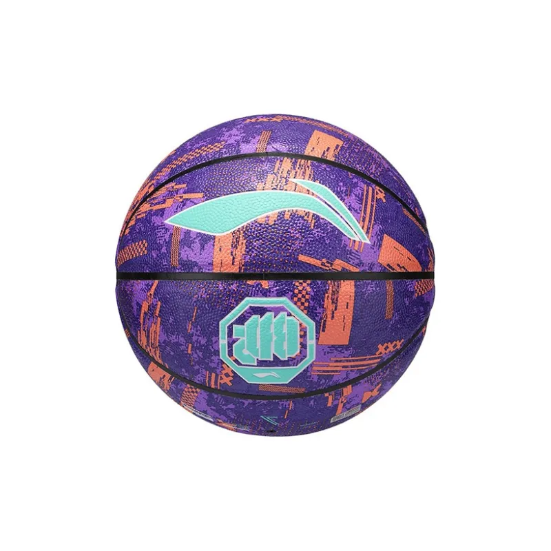 LiNing Badfive PU Basketball Purple Orange Size 7 Ball Competition Unisex-6