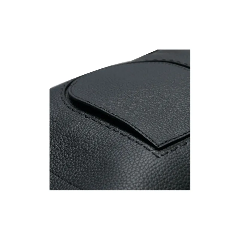 Delvau Pin Daily Grain Soft Cow Leather Bucket Bag, Shoulder Bag, Crossbody Bag Regular Women's Black-4