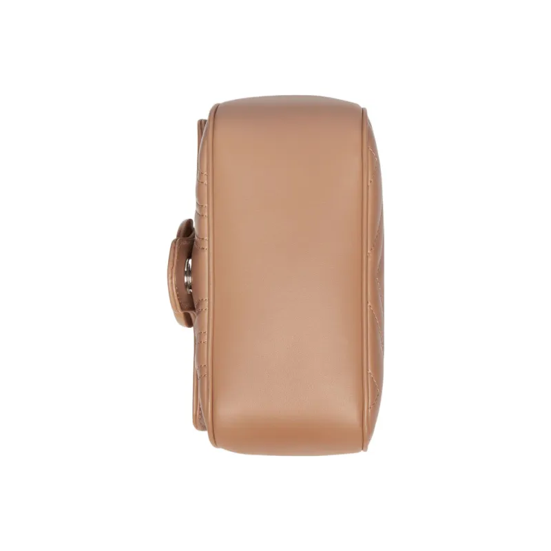 GUCCI Marmont Leather Tofu Bag Messenger Bag Portable Crossbody Bag Shoulder Bag Women's Light Milk Tea-7