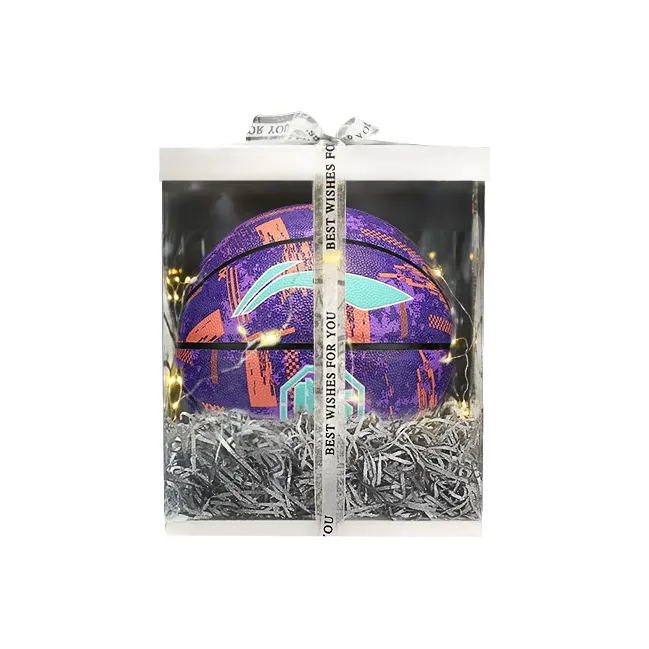 LiNing Badfive PU Basketball Purple Orange Size 7 Ball Competition Unisex-2