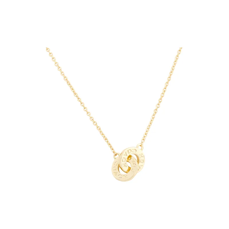 COACH Interlocking Open Circle Pendant Necklace-1