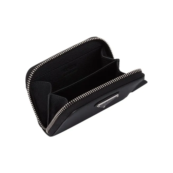 PRADA Saffiano Leather Coin Purse Wallet Men's Black-3