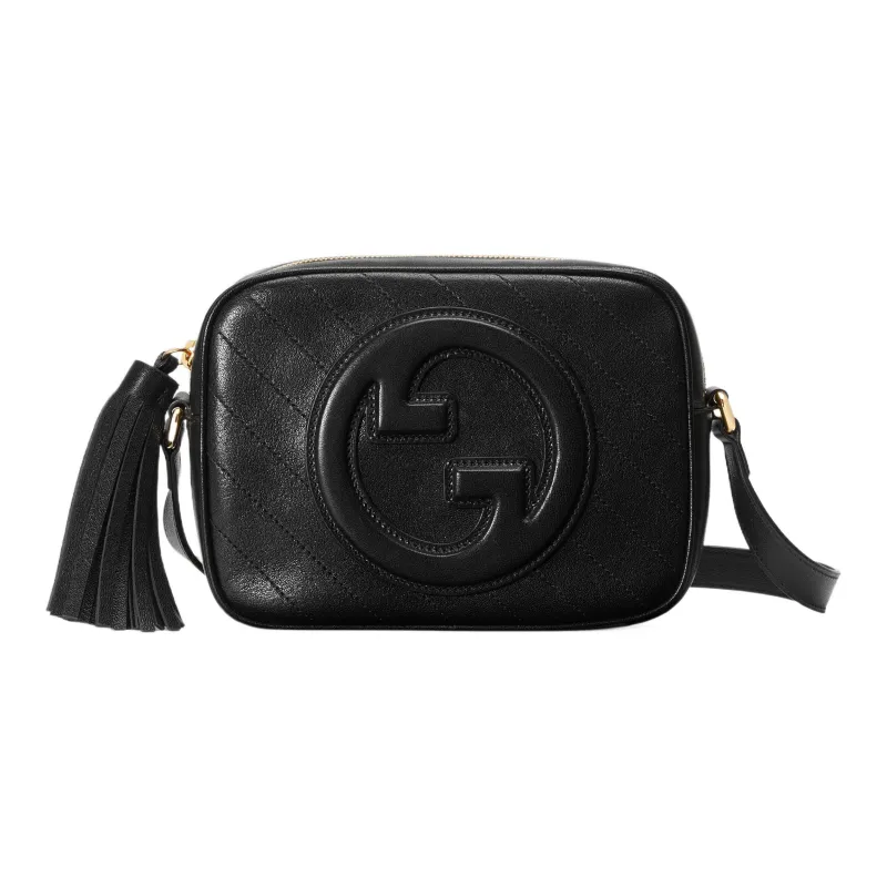GUCCI Blondie Leather Crossbody Bag, Shoulder Bag Women's Black-0